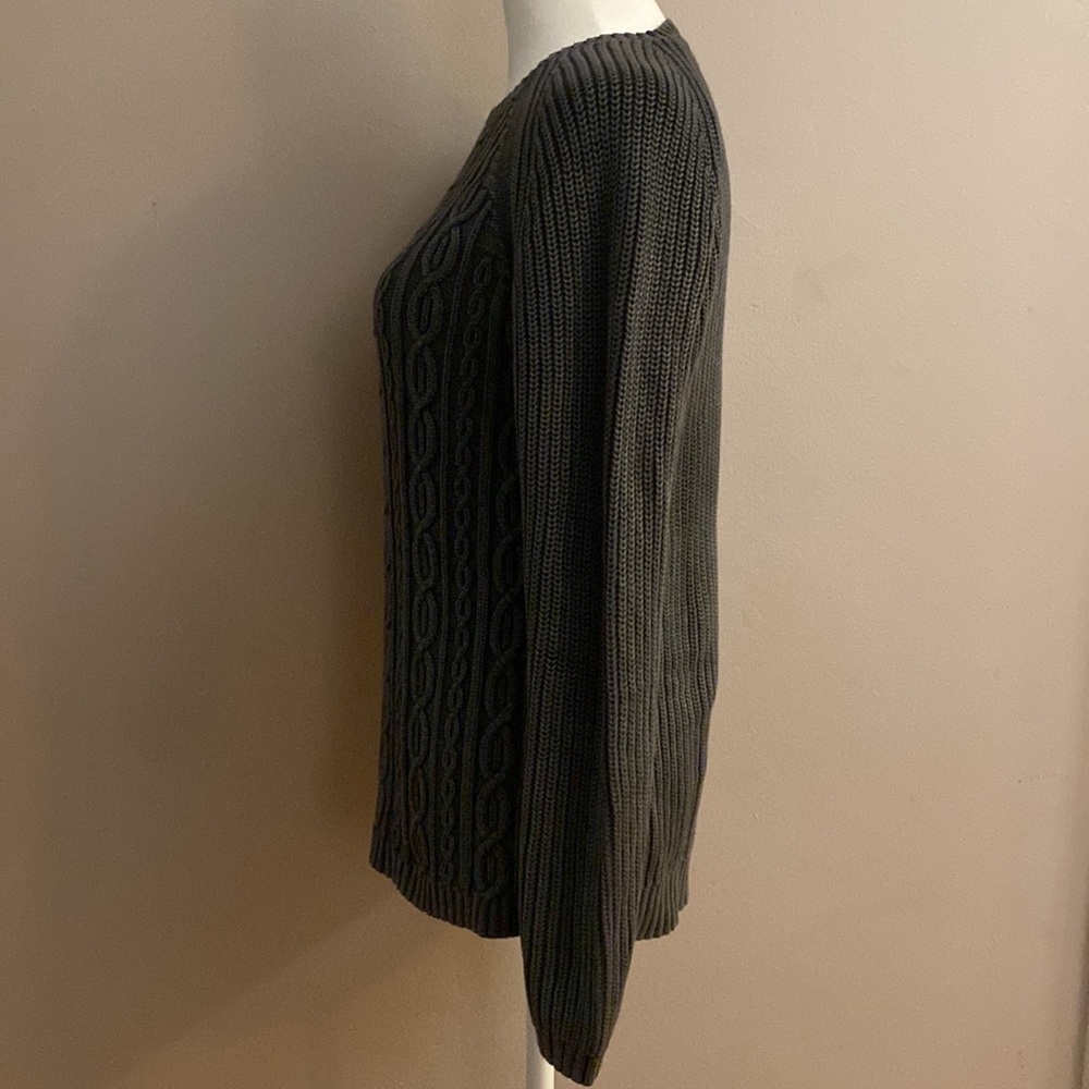 Artisan NY Mineral Washed Cable Knit Crew Neck Sweater - Picture 3 of 10
